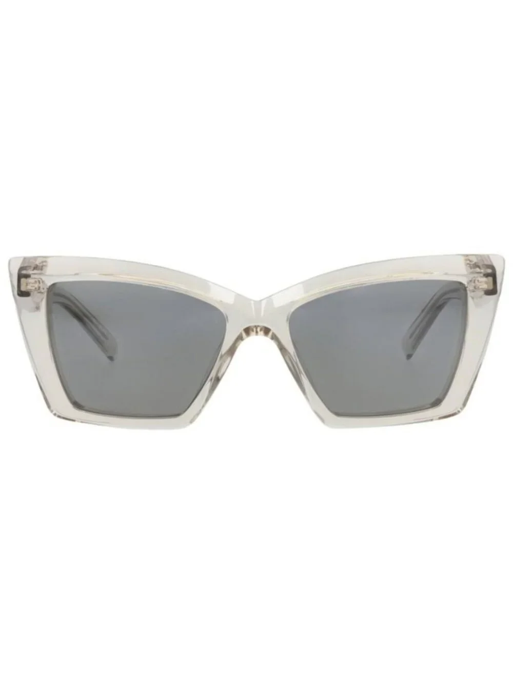 New Saint Laurent Womens Cat Eye Beige Beige Silver Fashion Designer Sunglasses